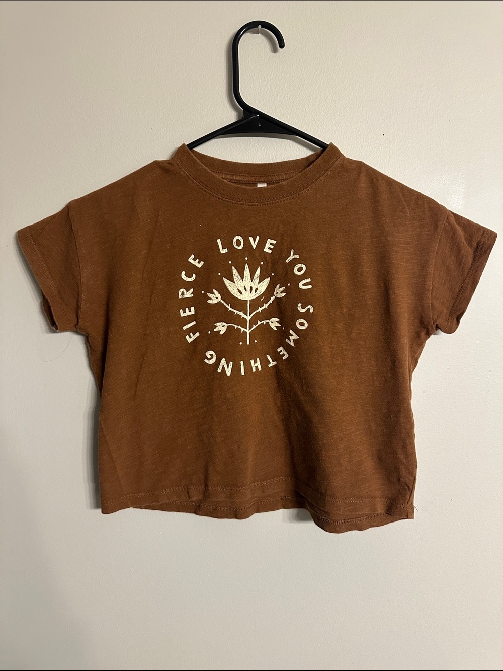 Rylee + Cru Brown Tee with Cream Floral Graphic
